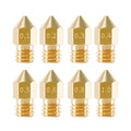 8-Pack Brass 3D Printer Nozzles 0.1–1.0mm M6 FDM Set