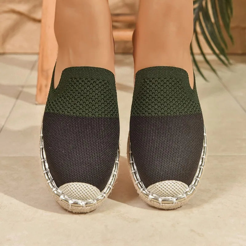 Women's Breathable Round Closed Toe Blocking Vintage Slippers 2026 Zpaxo