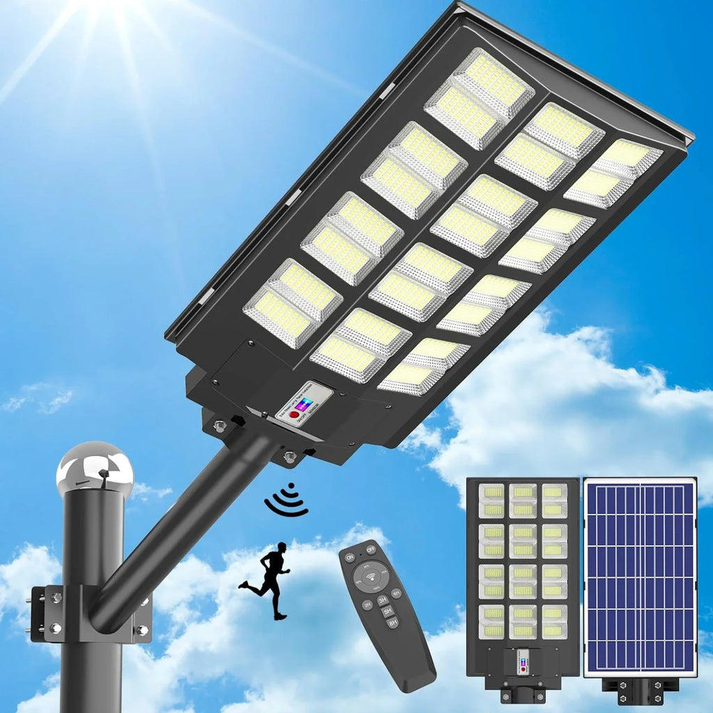 Solar Motion Sensor Street Lights Waterproof 8000LM Outdoor Flood Zpaxo