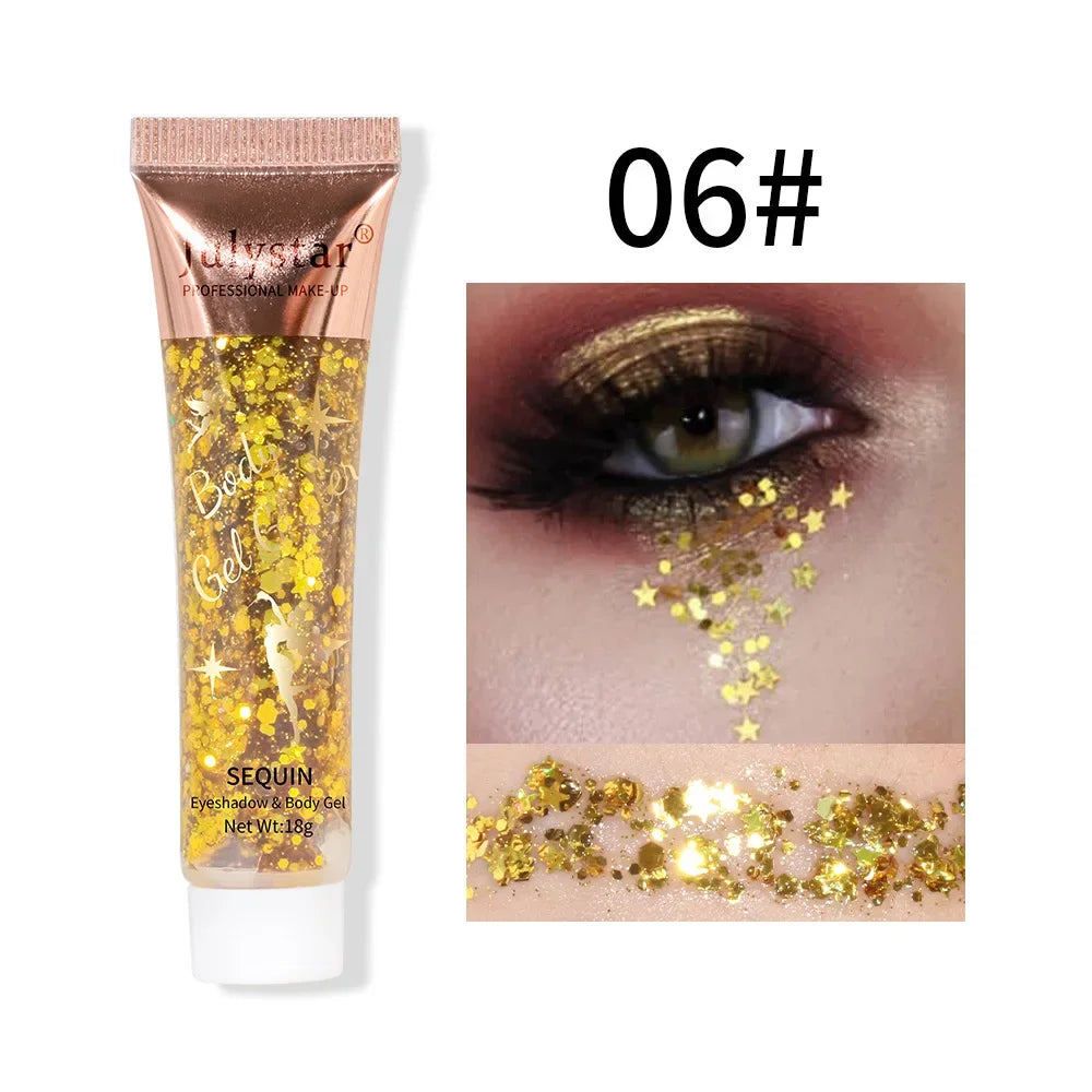 Sequins Glitter Gel Multifunctional Body Face Nail Hair Flash Liquid Zpaxo 06