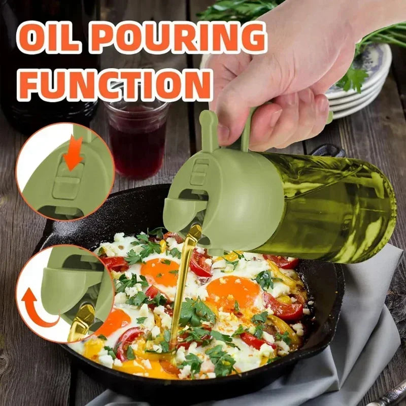 470ml Glass Olive Oil Sprayer & Dispenser – 2-in-1 Air Fryer Oil Sprayer Dispenser Zpaxo