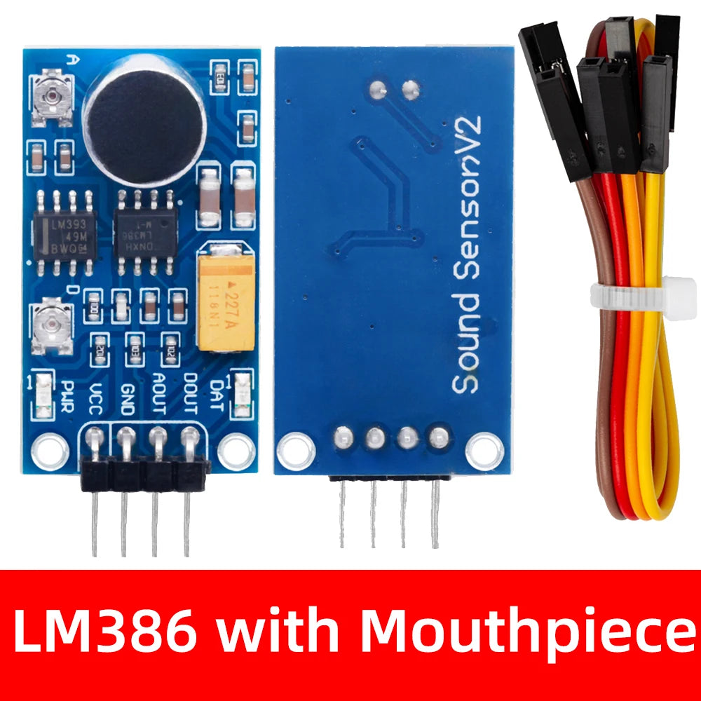 LM386 Audio Amplifier Module - 200x Gain, 5V-12V Input, 10K Adjustable Resistance, Compact Design for DIY Audio Projects and Po Zpaxo with Mouthpiece