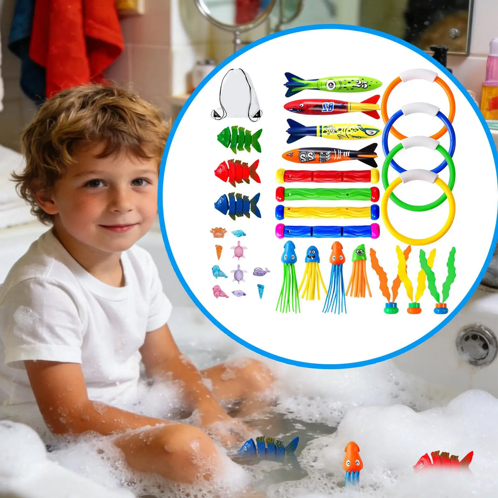 Pool Dive Toys Rings Fun Floating Water Games 35-Piece Summer Zpaxo