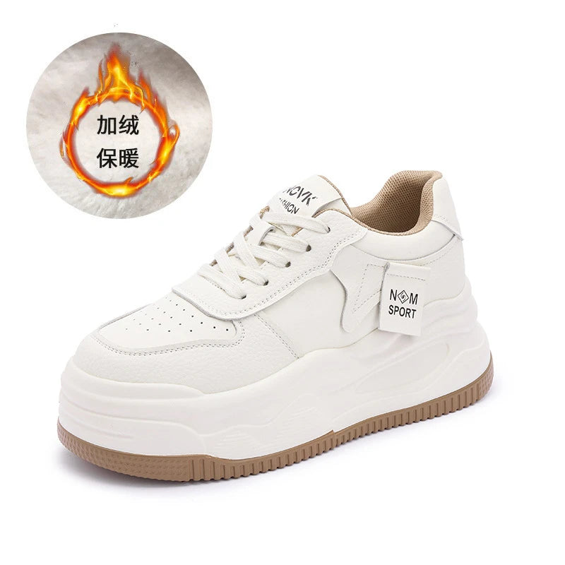 Women's Platform Chunky Sneakers Lace Up Design Sport Tag Detail Two Zpaxo