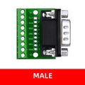 9pin Solderless Connectors DB9 RS232 Serial to Terminal Female Male Adapter Connector Breakout Board Zpaxo Male
