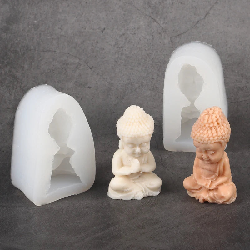 Buddha Silicone Candle Mold 3D Aromatherapy Handmade Soap Wax Clay Gypsum Candles Ornament Craft Making Mold Zpaxo