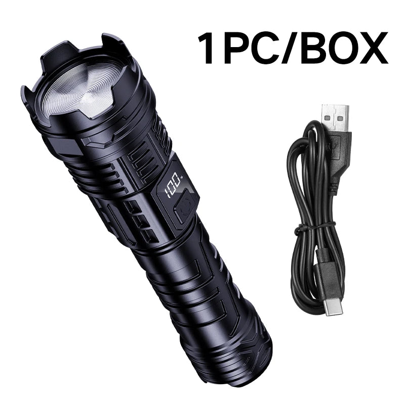 Power LED Flashlight Powerful TYPE-C Rechargeable COB Side Light Zpaxo 1pc