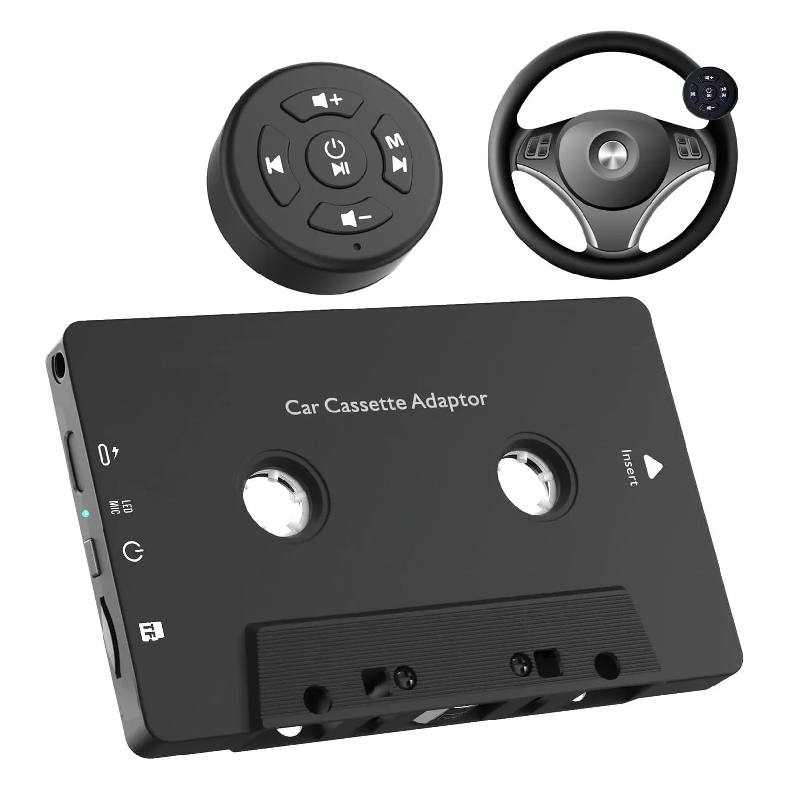 Car Wireless Cassette Receiver Remote Control Bluetooth Tape Player