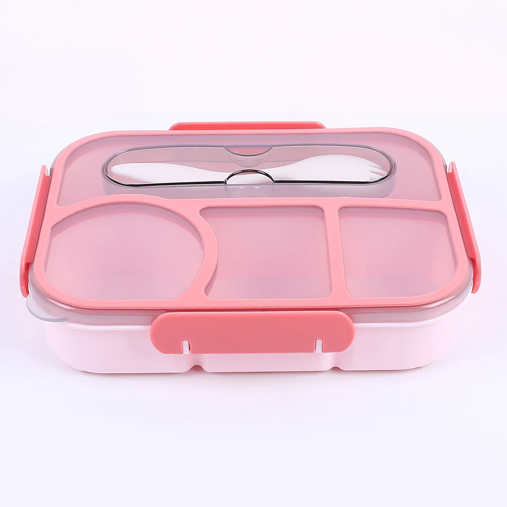 Lunch Box Bento Box 4 Compartment with Utensils Leakproof Portable Food Storage Snack Container for Work Home Zpaxo