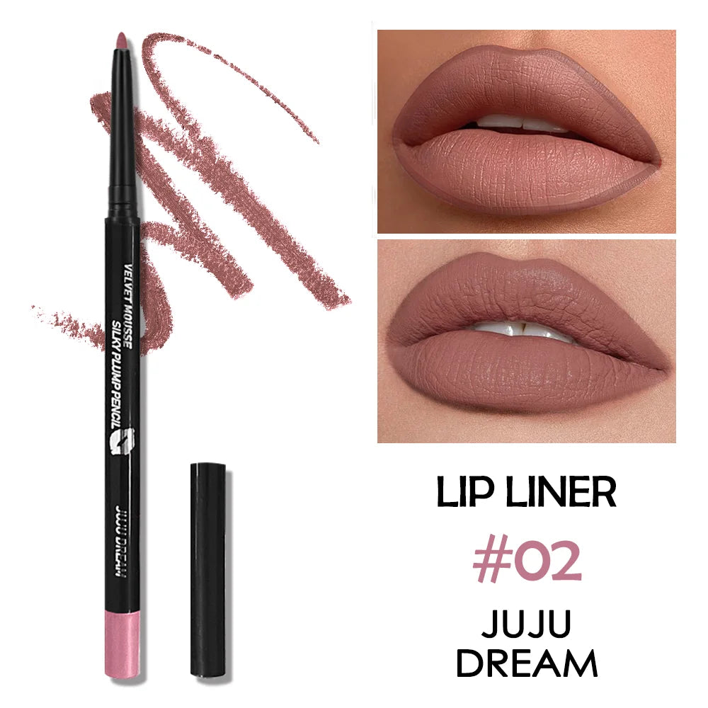 Waterproof Matte Lipliner Pencil Red Contour Tint Lipstick Long Lasting Non-stick Cup Moisturising Lips Makeup 5 Colors Zpaxo 02