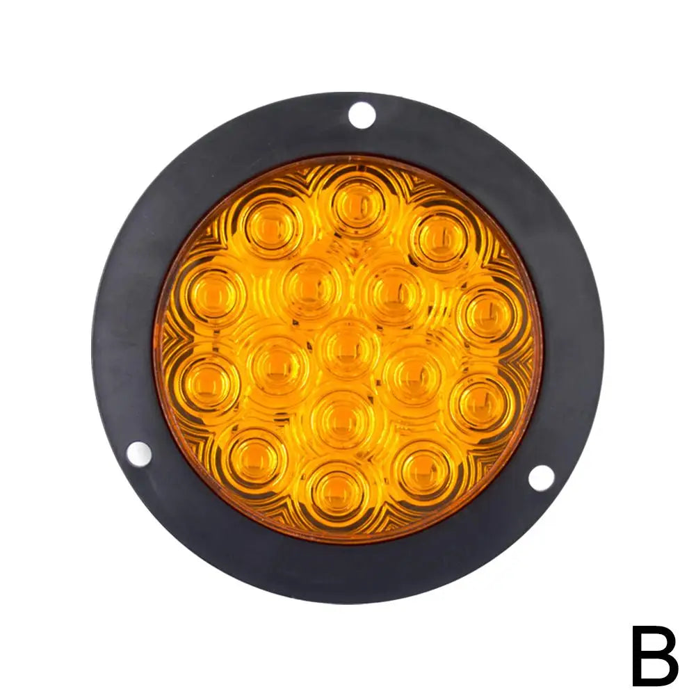 4 Inch Round 16 LED Truck Tail Light 12V-24V | Stop & Turn LED Truck Tail Light Zpaxo YELLOW