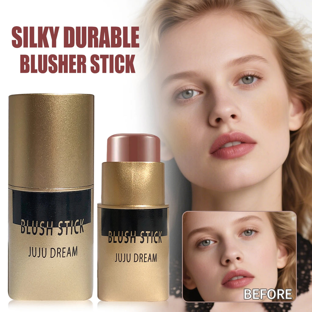 Golden lustrous blush stick with a contour stick, featuring a blend of bronze powder and blush, a facial contour pen Zpaxo