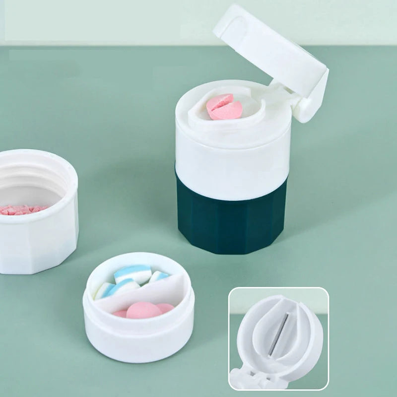 4-in-1 Pill Cutter, Crusher, Splitter & Storage Box