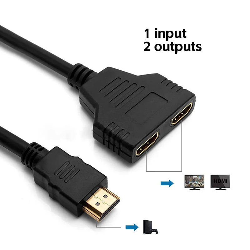 HDTV 2 1080P Splitter Adapter Male Female Head HD Conversion Cable Zpaxo