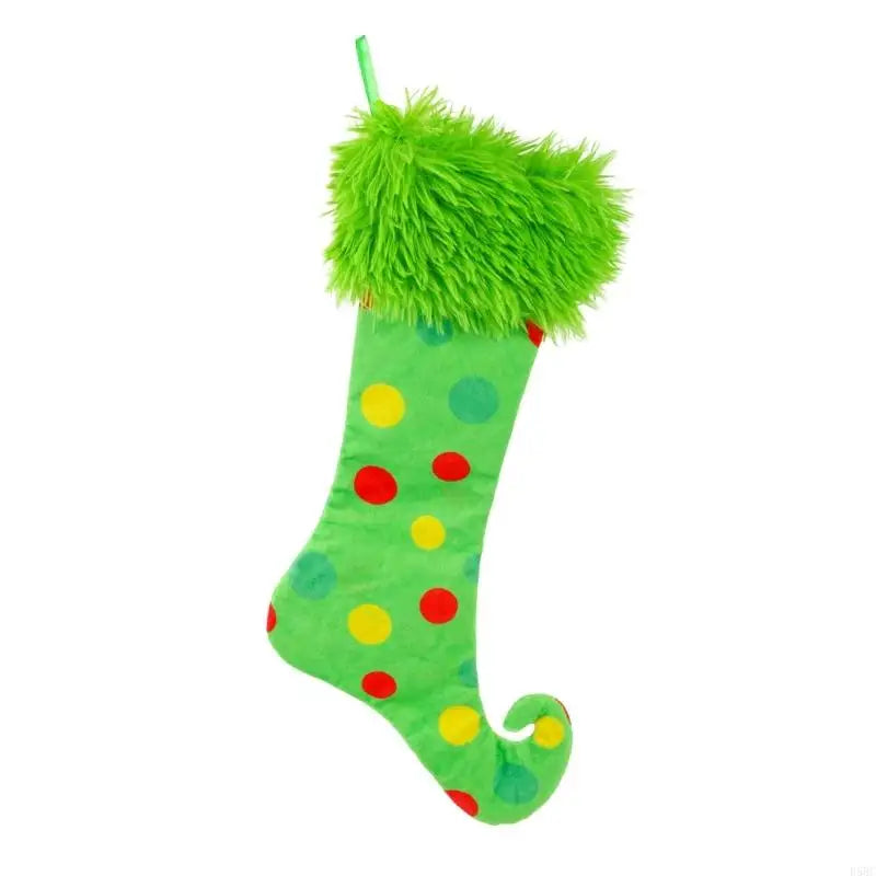 Earth-friendly Fabric Holiday Socks Ornament Green Decoration Tree