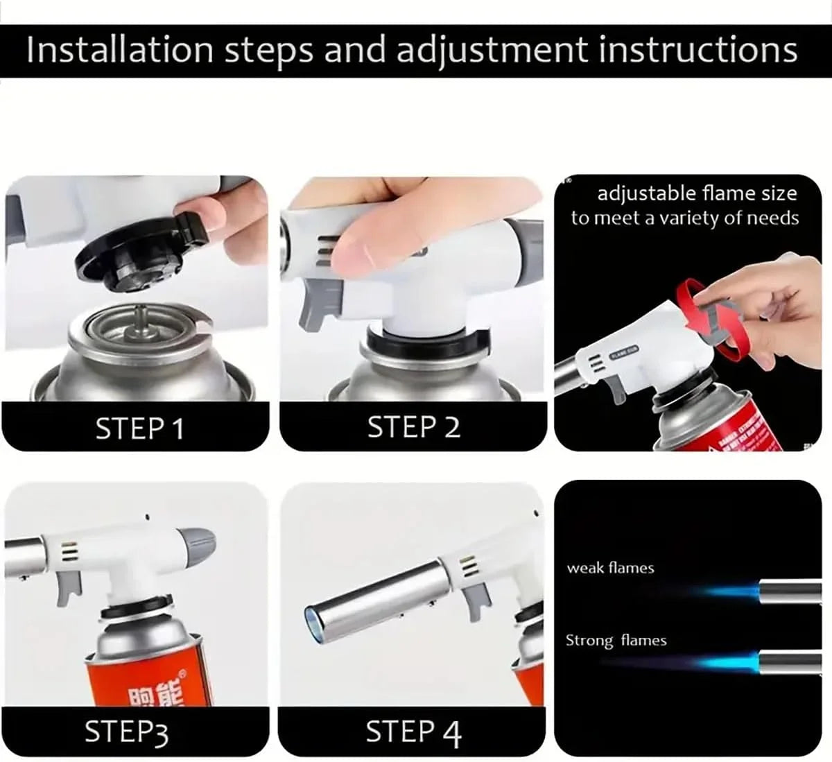 Camping Baking Barbecue Gas Torch Welding Fire Maker Lighter Butane Burner Flame Metal Flame Gun WeldingTorch Lighter Heating Zpaxo