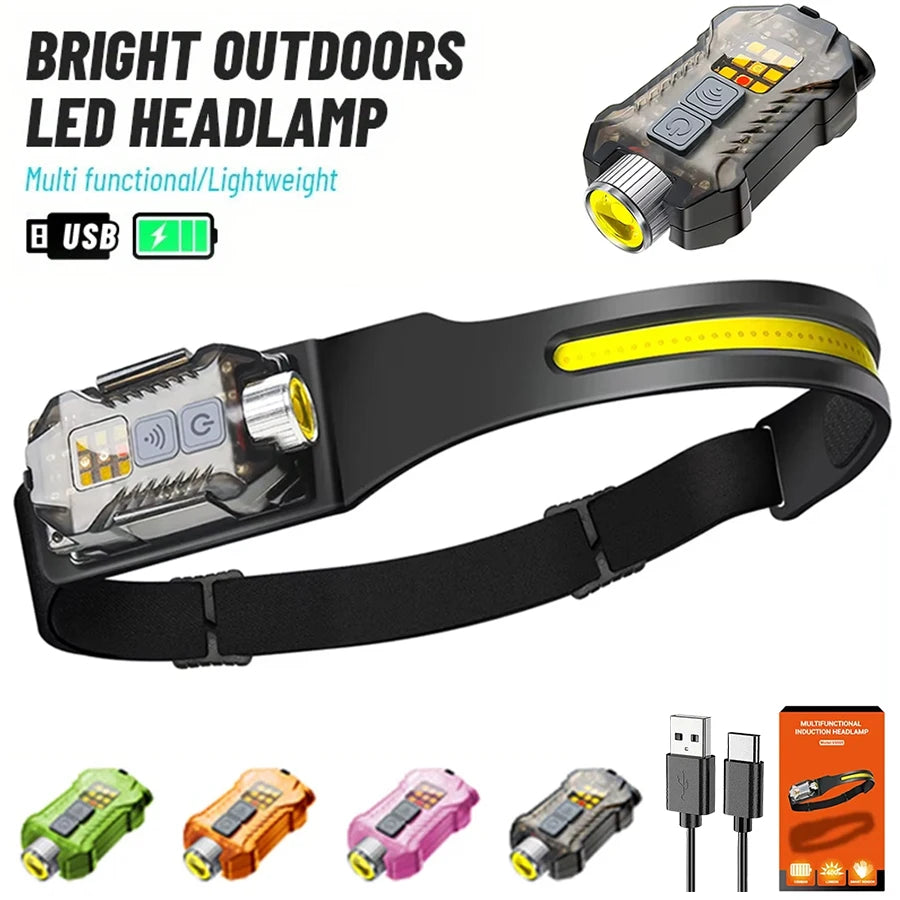 KDULIT XW005 LED Headlamp & USB-C Flashlight – 9-Mode UV EDC Torch
