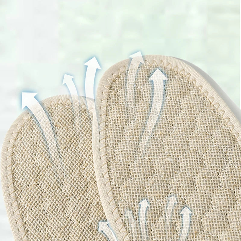 Men Natural Ural Grass Insole Breathable Sweat Absorbing Odorless