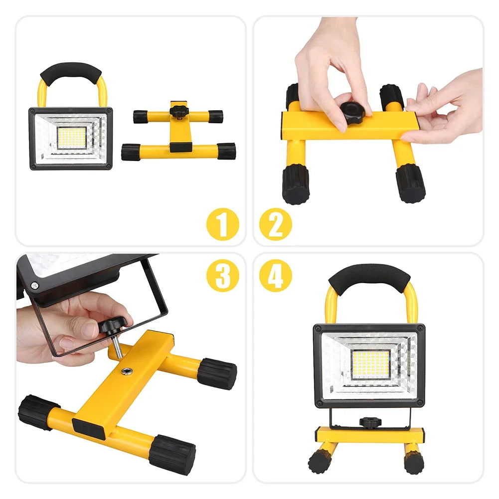 ESMARTER 30W COB LED Rechargeable Floodlight – IP65 Portable Lamp