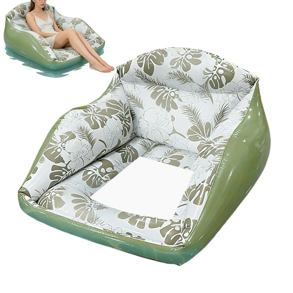 Pool Rafts Adults Inflatable Lounger Ergonomic Headrest Floating