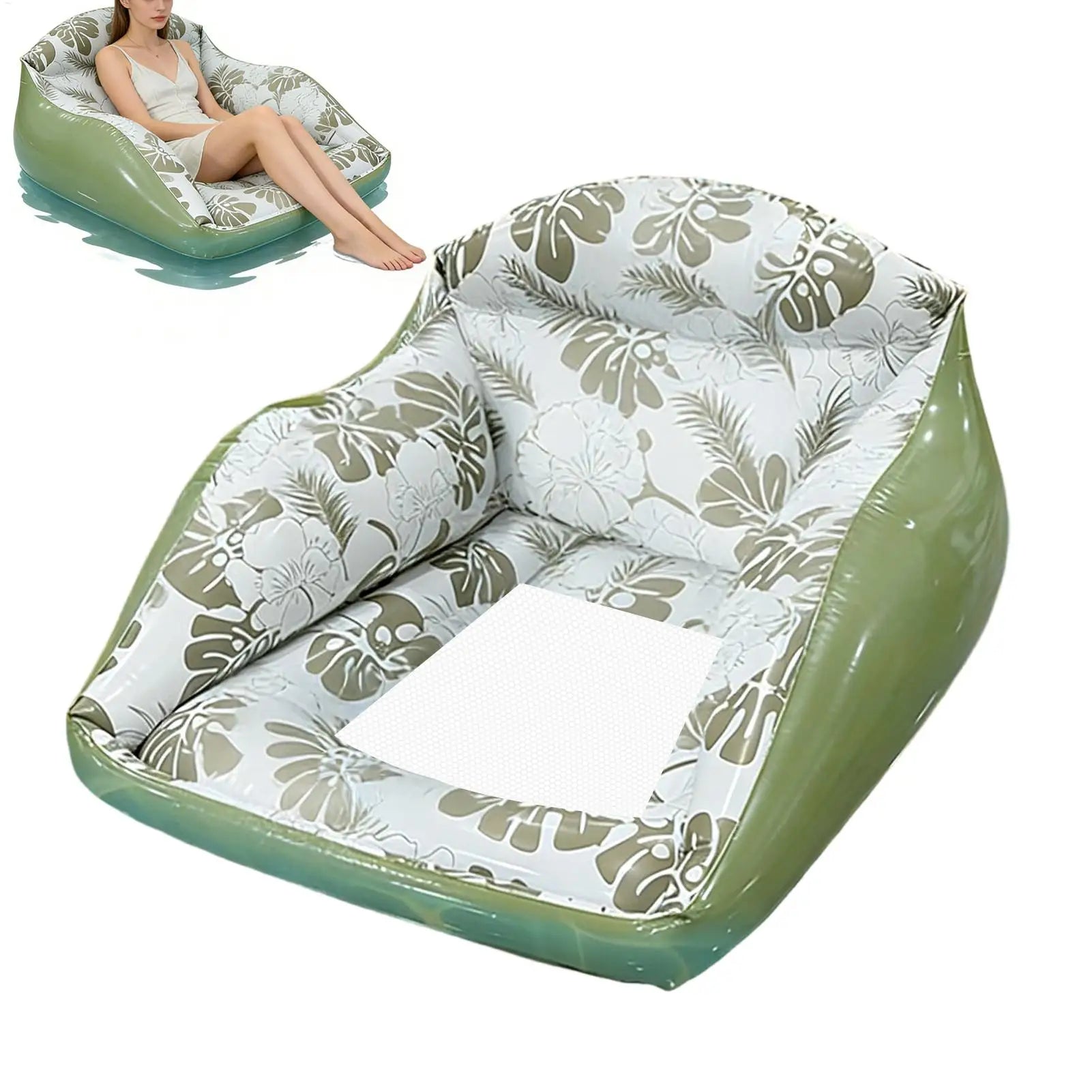 Pool Rafts Adults Inflatable Lounger Ergonomic Headrest Floating