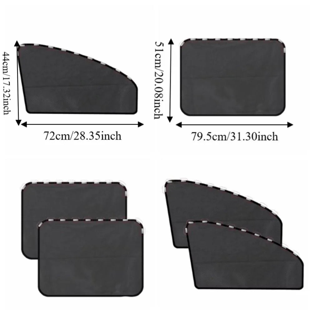 4 PCS Magnetic Design Magnetic Car Sunshade Folding Mesh Material UV Protection Sunshade Anti-UV Blackout Zpaxo