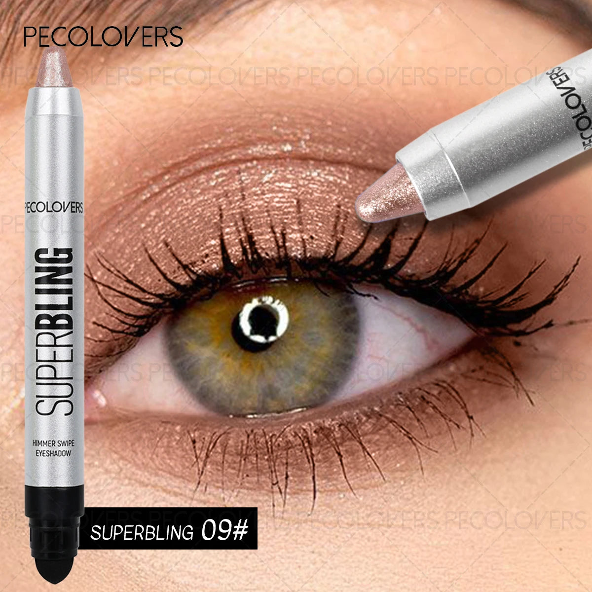 1PC Waterproof Pearlescent Eyeshadow Pencil - Smudge-proof Shimmery Shades, Brightening Eye Highlighter, Creamy Texture Zpaxo 09