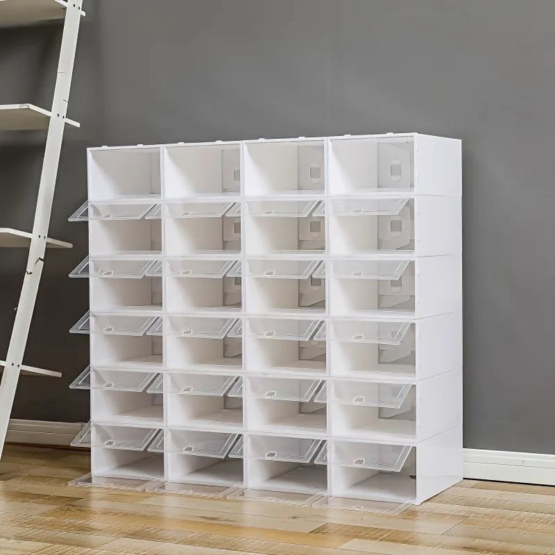 Upgraded Thickened Transparent Shoe Box Foldable Storage Rack Home