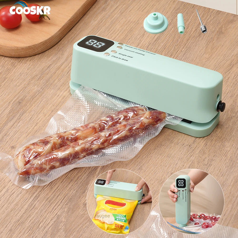 Food Vacuum Sealer USB Rechargeable Package Plastic Bag Mini Heat