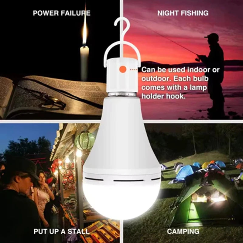 9W/15W Rechargeable LED Emergency Bulb E27 – Camping & Backup