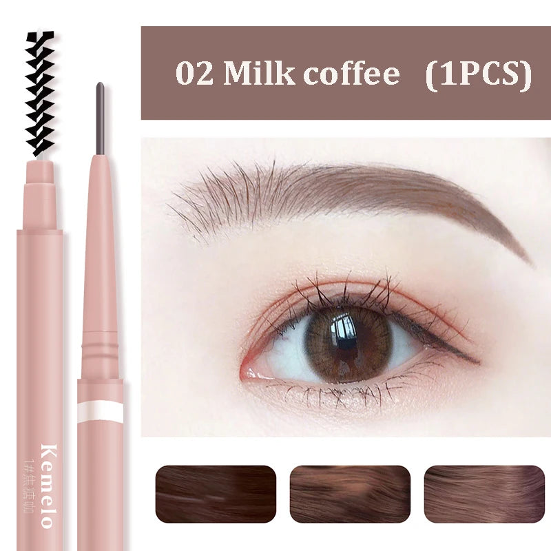 Ultra Fine Double-ended Eyebrow Pencil Waterproof Long Lasting Zpaxo 02 Milk Coffee