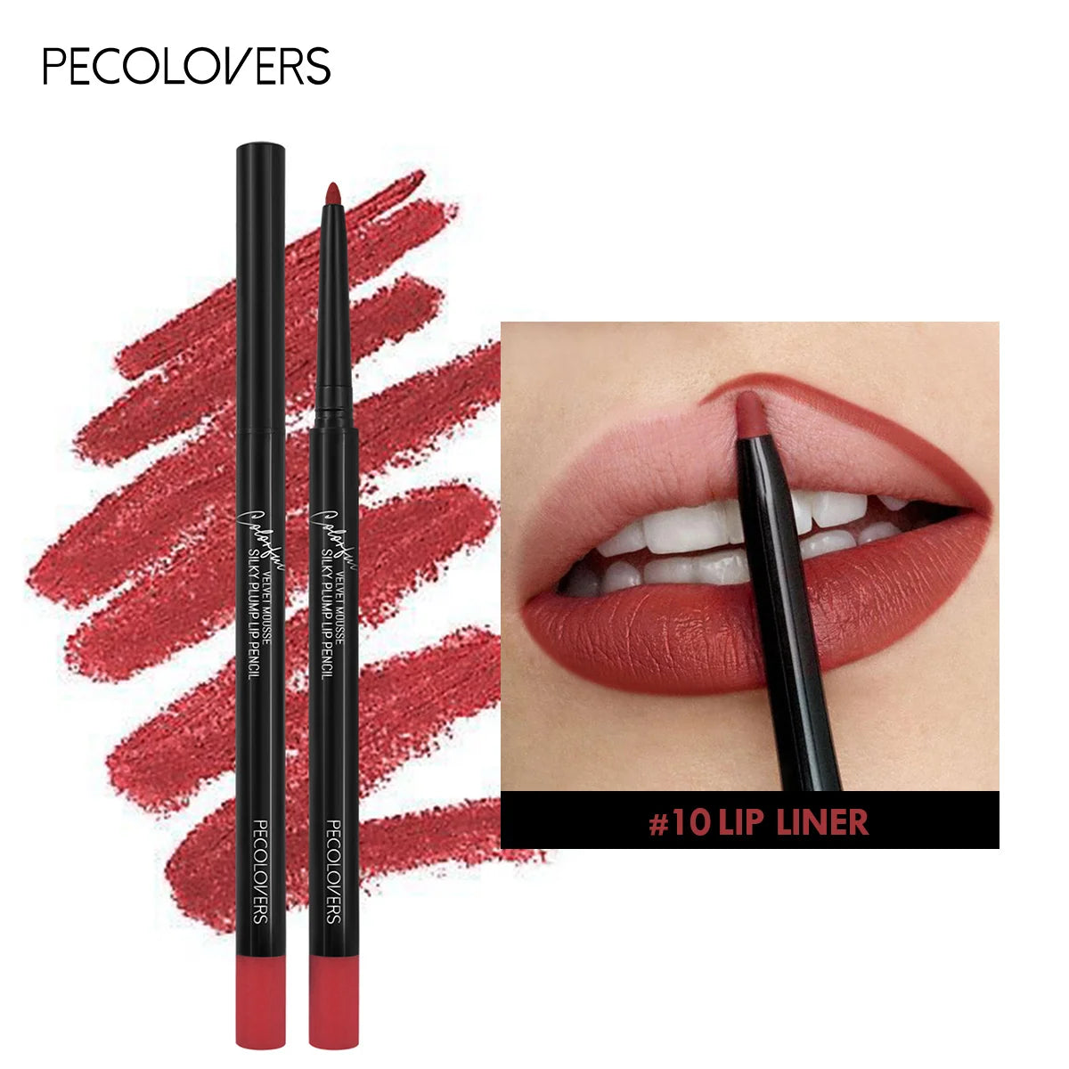 Waterproof Matte Lipliner Pencil Red Contour Tint Lipstick Long Lasting Non-stick Cup Moisturising Lips Makeup 12 Colors Zpaxo 10