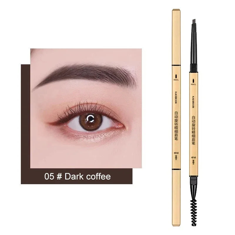 Double Headed Rotable Eyebrow Pen Waterproof Matte Pencil Makeup Zpaxo 05 Dark coffee