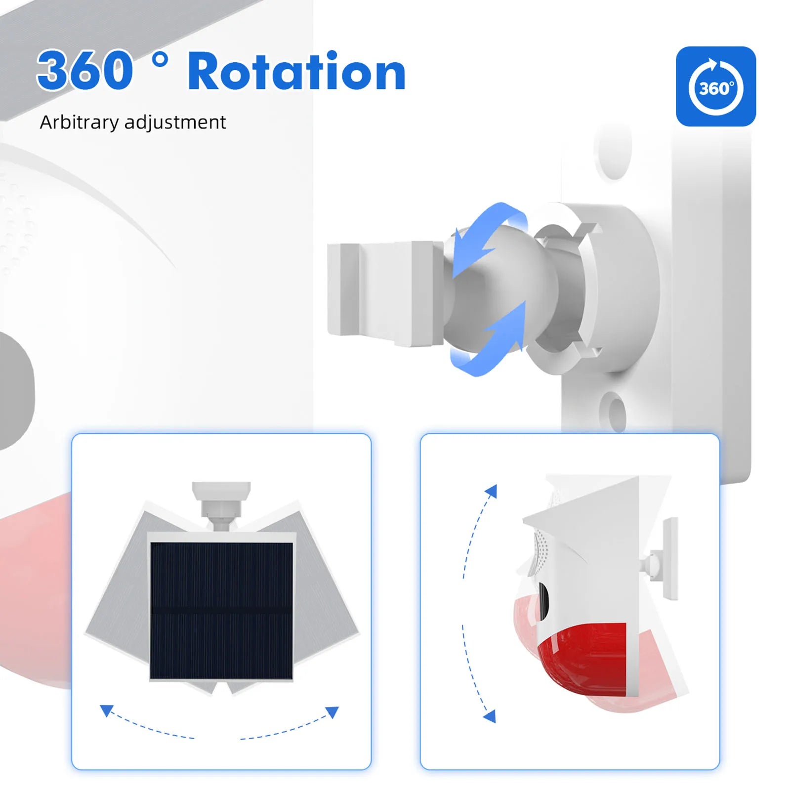 WiFi Alarm Sensor Tuya Solar Powered Wireless Infrared Motion Sensor Detector Strobe Siren PIR Sensor 120dB Alarm Waterproof Zpaxo