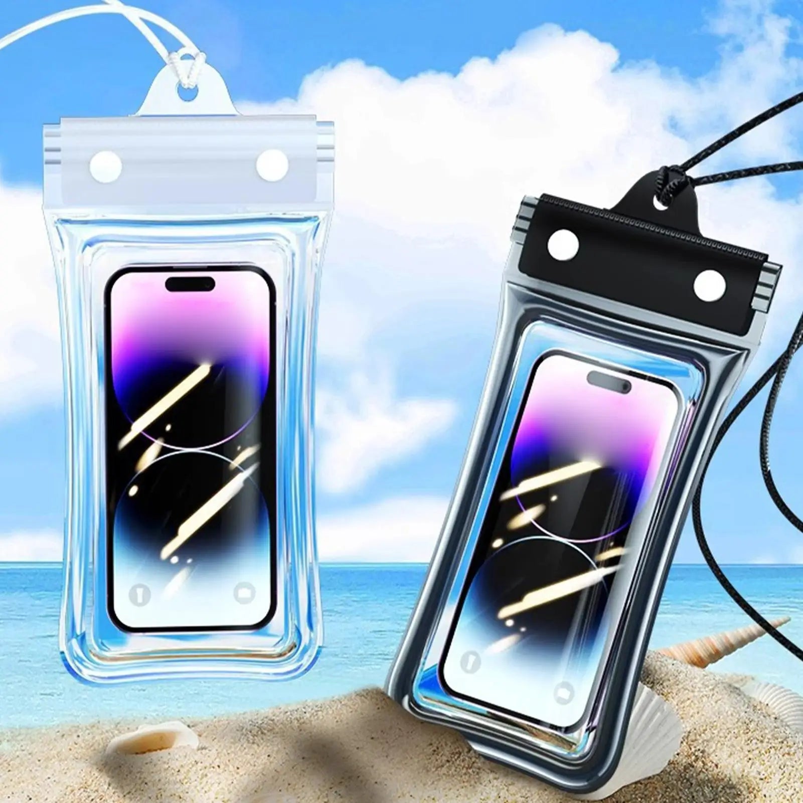 Waterproof Phone Dry Bag with Lanyard | Beach & Diving Pouch Waterproof Phone Pouch Zpaxo Blue