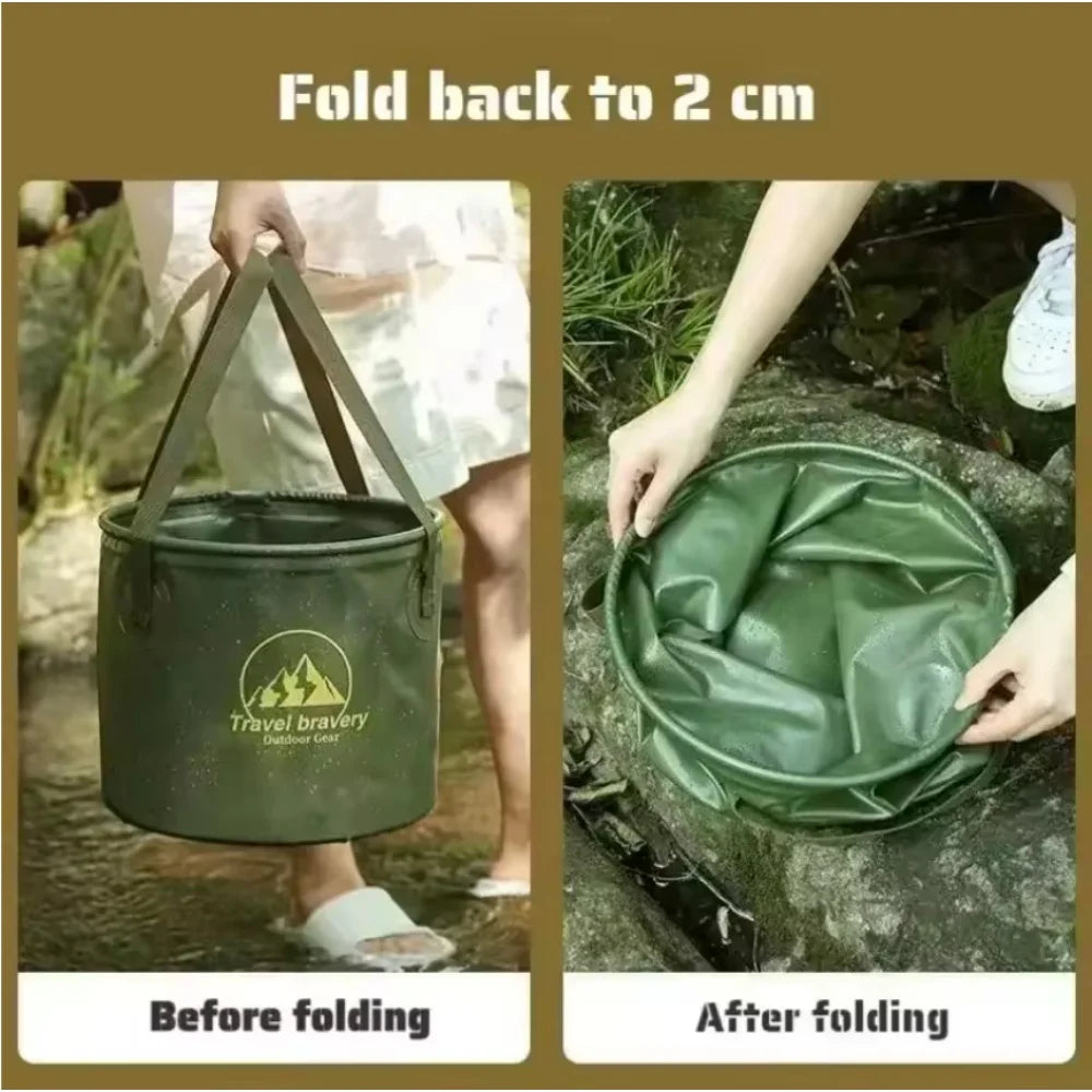 Handheld Bucket Outdoor Foldable Waterproof Sink Portable Travel Zpaxo