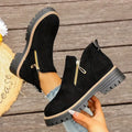Fashion Women Ankle Boots Comfortable Big Size Shoes Women 2025 New Outdoor Chelsea Short Boots Women Casual Side Zipper Shoes Zpaxo black 37