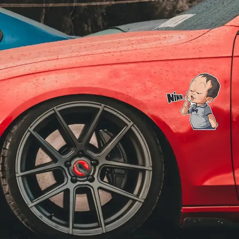 2-Pack Funny Cartoon Baby Vinyl Stickers – Waterproof Car Decals