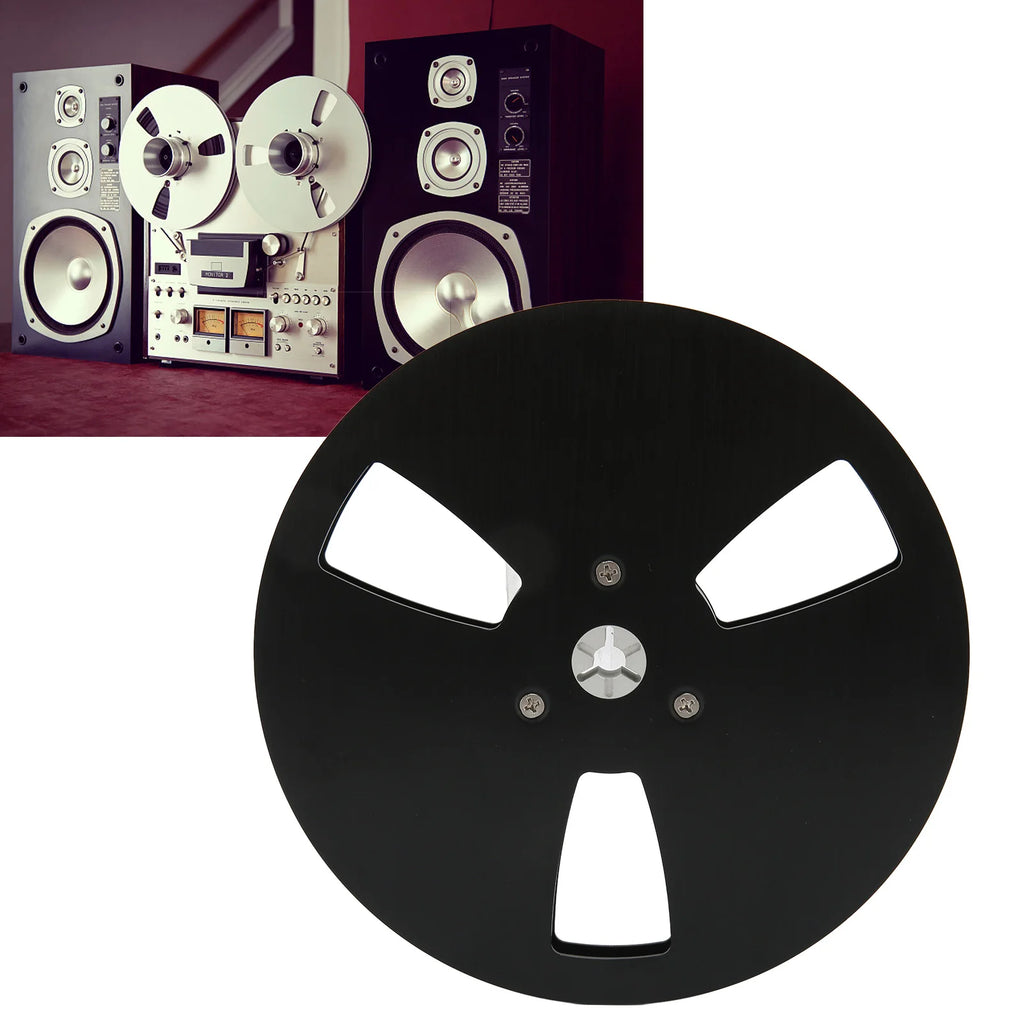 1 4 Empty Tape Reel 3 Holes Aluminum Alloy Open Takeup NAB Black