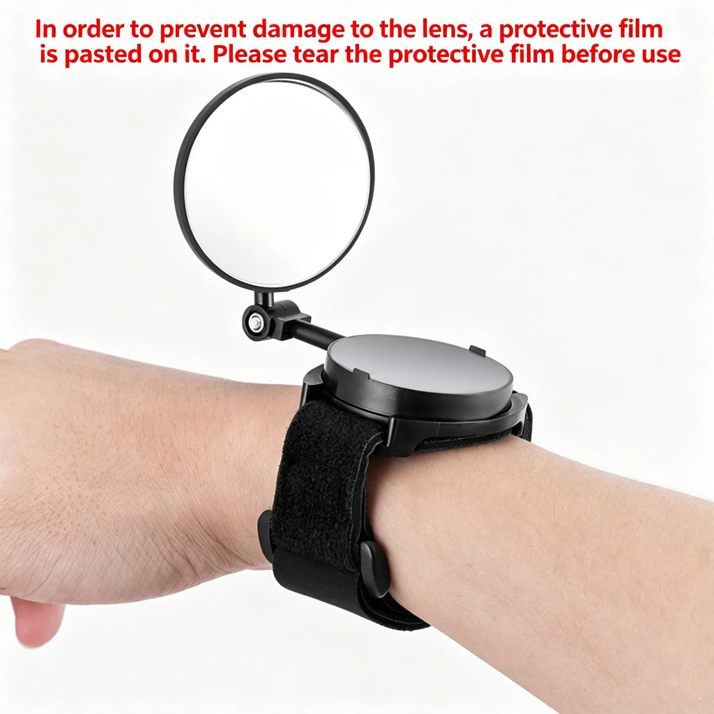 360-Degree Rotatable Bicycle Mirror Rearview Wristband Rear View Arm Back Wrist Strap Motorbike Rear Reflector Riding Equipment Zpaxo