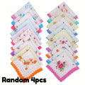 4 Floral Wedding Handkerchief Vintage Bride Bridesmaids Guests