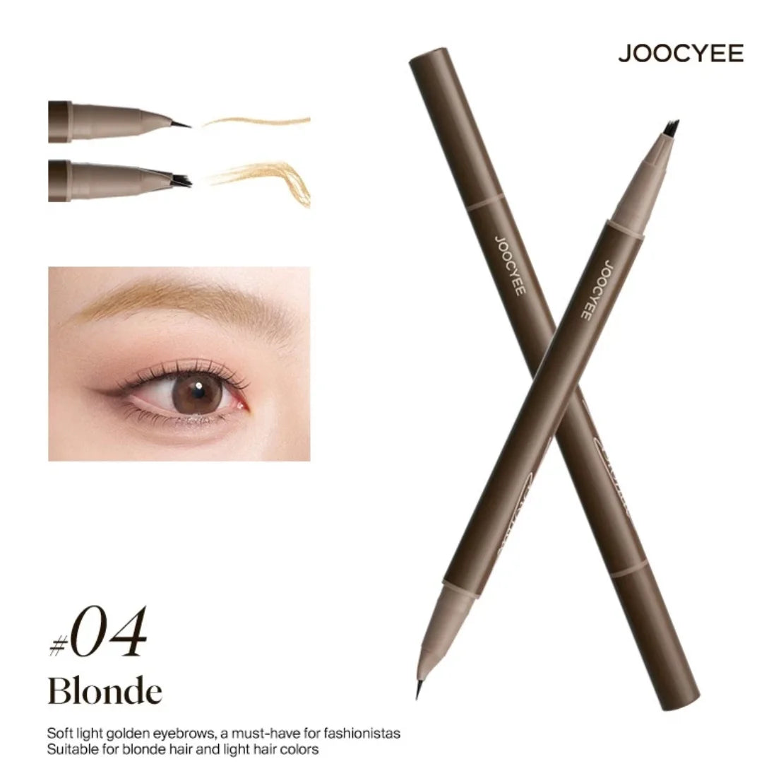 JOOCYEE Double Headed Brow Pencil Dual-head Design Wild Natural Zpaxo 04