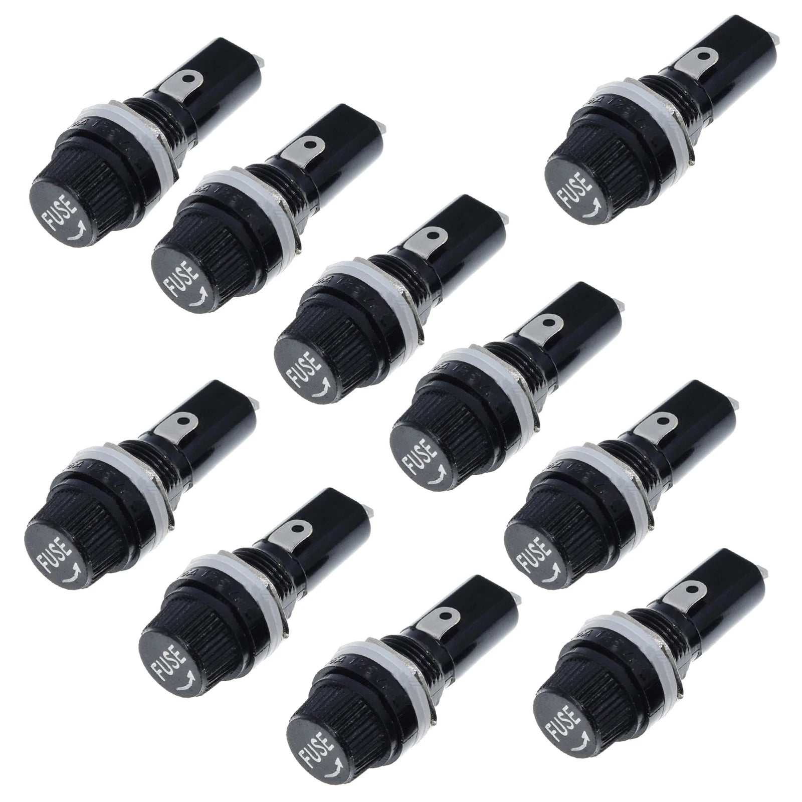 5 Glass Fuse Holders 5x20 Insurance Tube Socket Holder Panel Mount