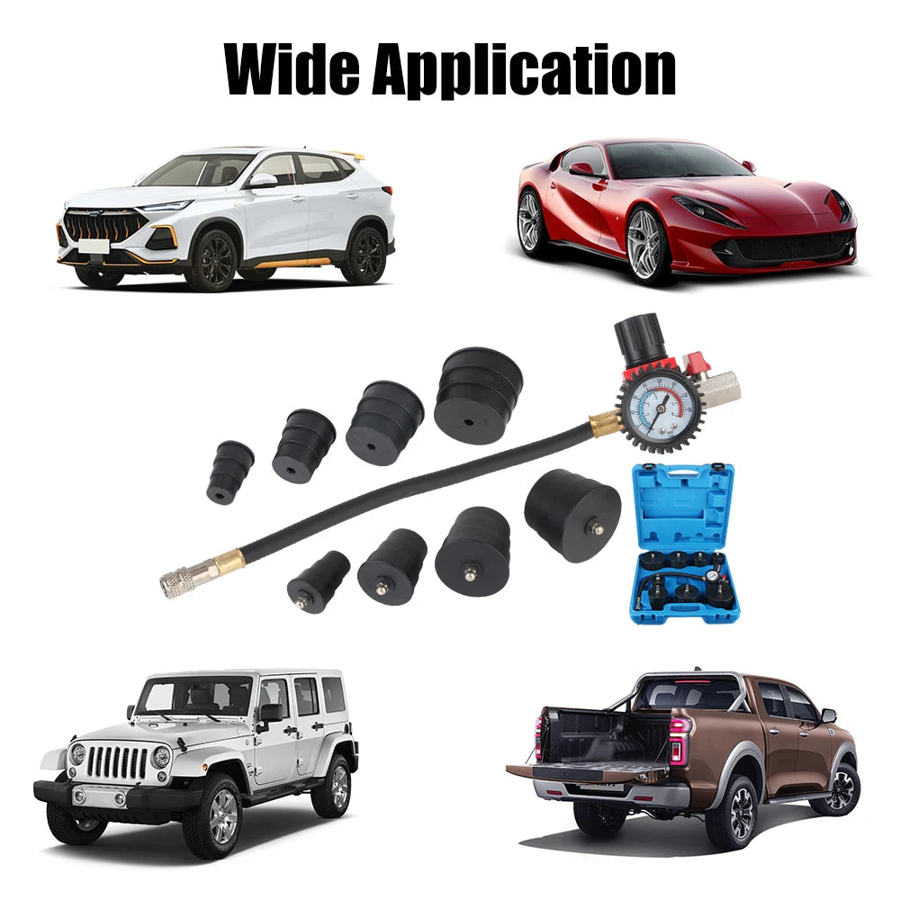 Car Turbocharger System Leak Tester 1-3 8'' 3-1 2'' Adapters Pressure