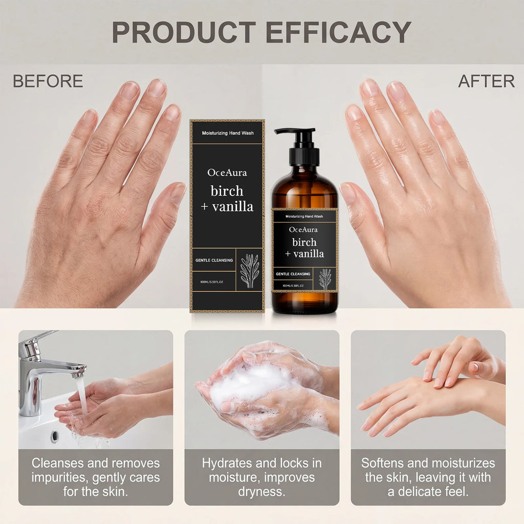 OceAura Vanilla Extract Moisturizing Hand Wash 100ml Liquid Hand Soap Zpaxo