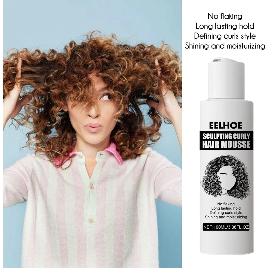 Curly Hair Styling Elastin Mousse Nature Volume Styling Moisturizing Fluffy Thickening Nourishing Enhance Hair Define Gel Cream Zpaxo