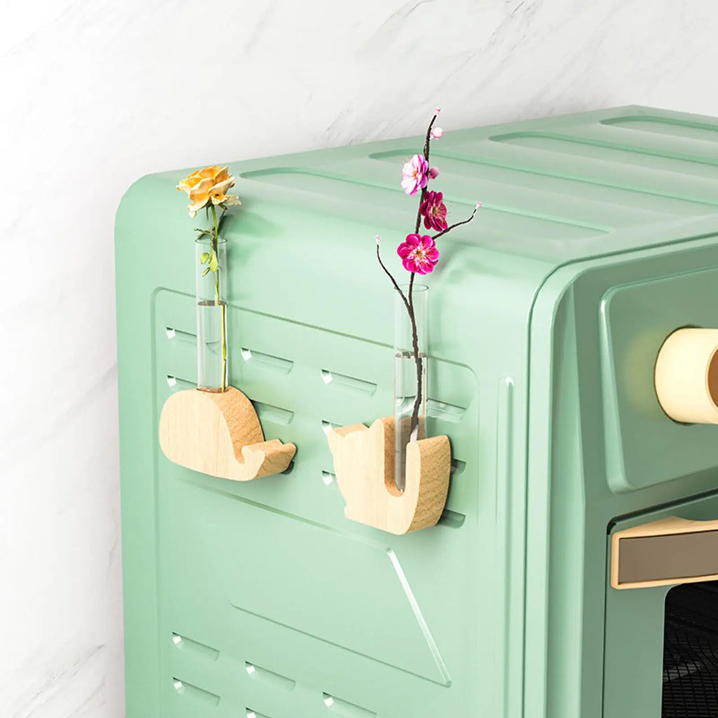 Vase Fridge Magnets Magnetic Small Wooden Home Decor Flower Wall Door