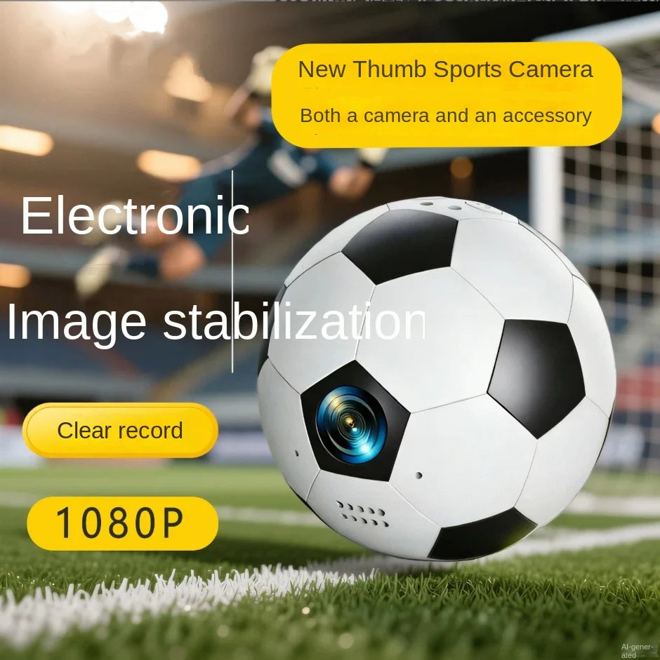 Portable 1080P HD Thumb Camera 130 Wide-angle Outdoor Soccer Shape