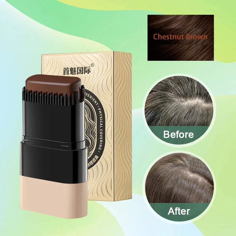 Temporary Hair Stick Long-lasting Fast Cover Easy Apply Beard Dye Zpaxo Chestnut Brown