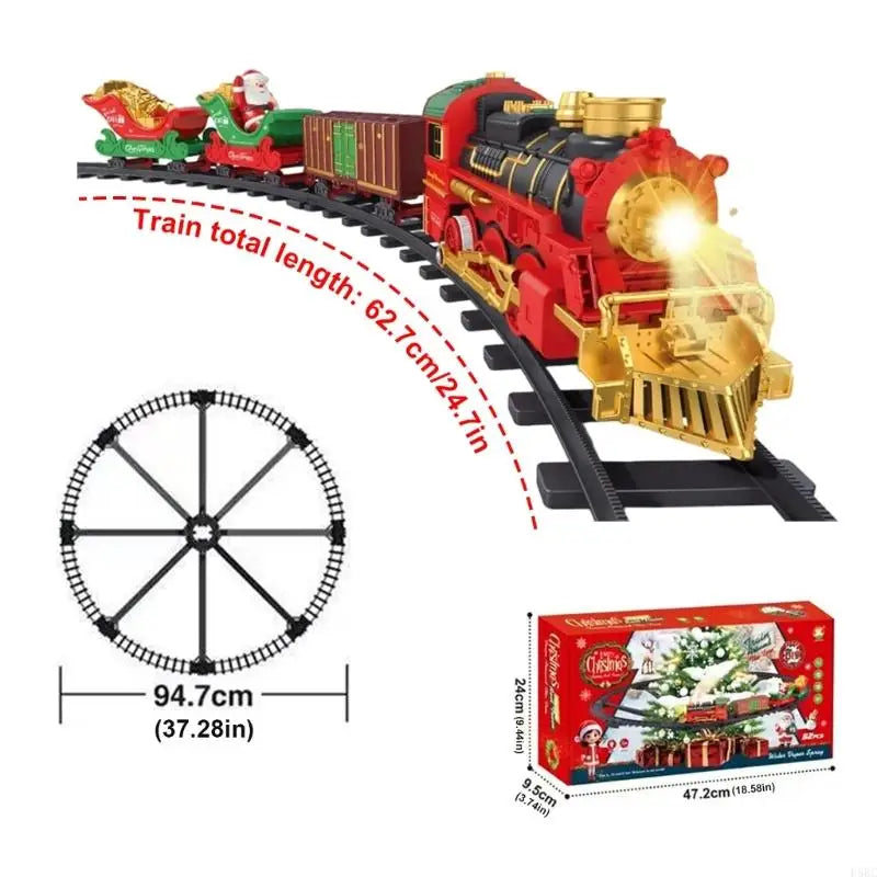 Hanging Christmas Train Under-tree Toy Fog Melodies Lights 2 Modes